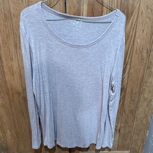 Casual Heather Gray Long Sleeve Top